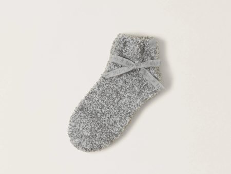 Barefoot Dreams: Cozy Chic Heathered Tennis Socks in Moonbeam & White Hot on Sale