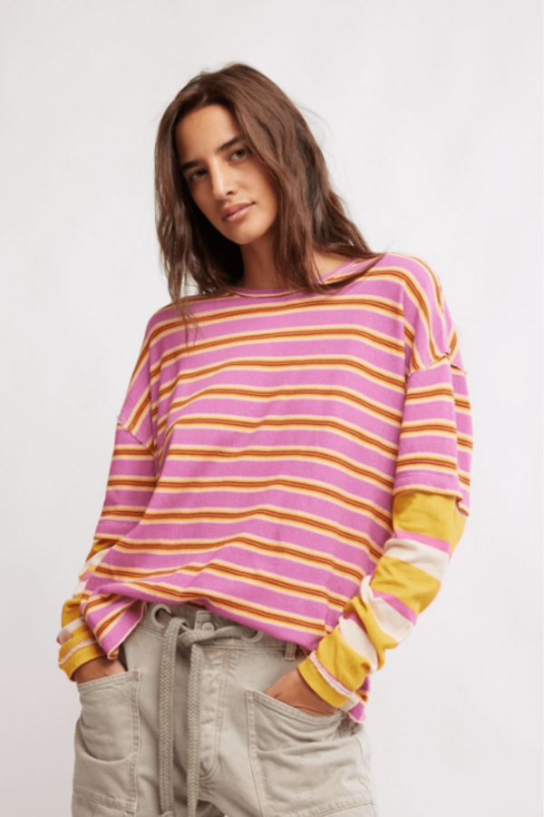 Free People: Nina Stripe Long Sleeve Supply