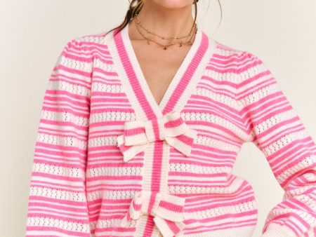 Pink Bow tie Sweater Online Hot Sale