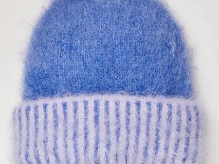 Free People: Forever Fuzzy Beanie in Periwinkle on Sale