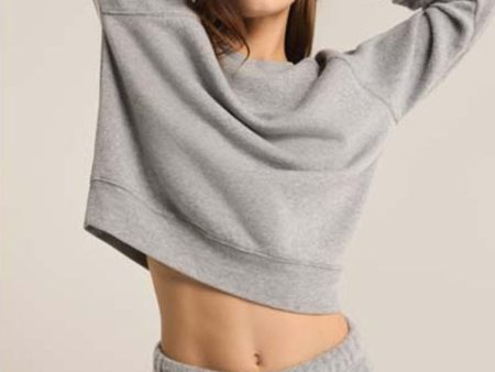 Z Supply: Saldana Reverse Fleece Top in Classic Heather Grey Discount