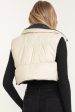 Sleeveless Puffer Vest in Light Taupe Cheap