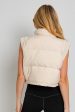 Cropped Puff Vest in Cream Sale