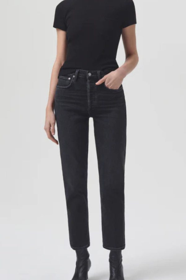 Agolde: Riley High Rise Straight Crop Jean in Panoramic For Cheap