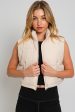 Cropped Puff Vest in Cream Sale