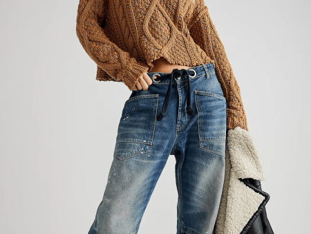 Free People: Moxie Low Slung Pull On Barrel Jean Discount