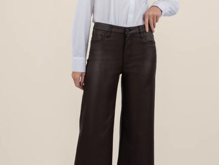 Kut From Kloth: Meg High Rise Fab Wide Leg in Chocolate Hot on Sale