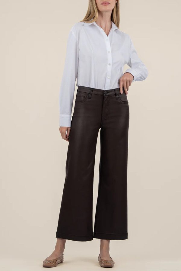 Kut From Kloth: Meg High Rise Fab Wide Leg in Chocolate Hot on Sale