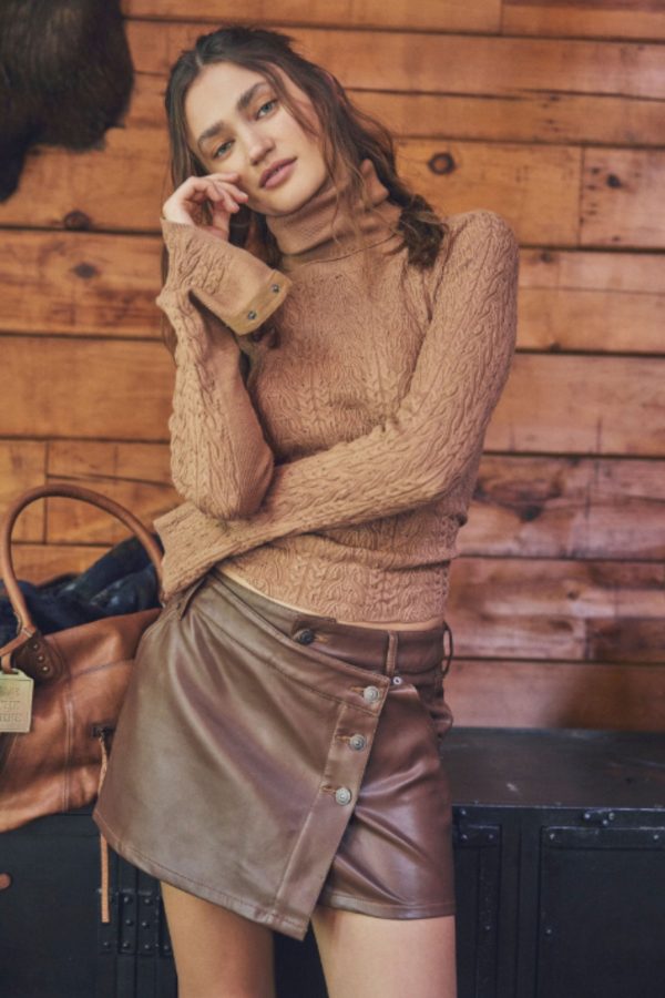 Free People: Wynne Vegan Skirt in Chocolate Fondant Online