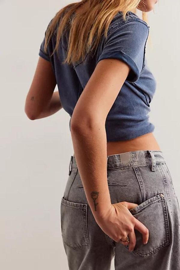 Free People: Good Luck Mid Rise Barrel in Falcon Grey Online