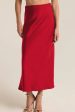 Z Supply: Europa Poly Sheen Skirt in Haute Red For Sale