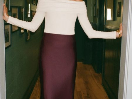 Z Supply: Europa Poly Sheen Skirt in Berry Wine Supply