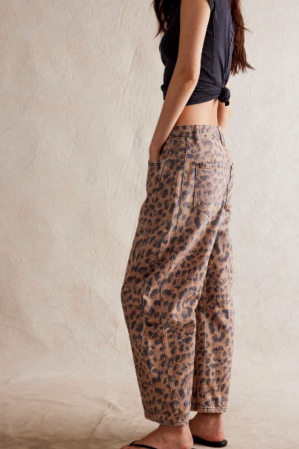 Free People: Good Luck Barrel Jean in Brown Sugar Combo Online Sale